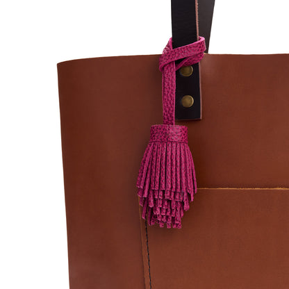 Cosmo | Pom-pom style with tiered leather fringe