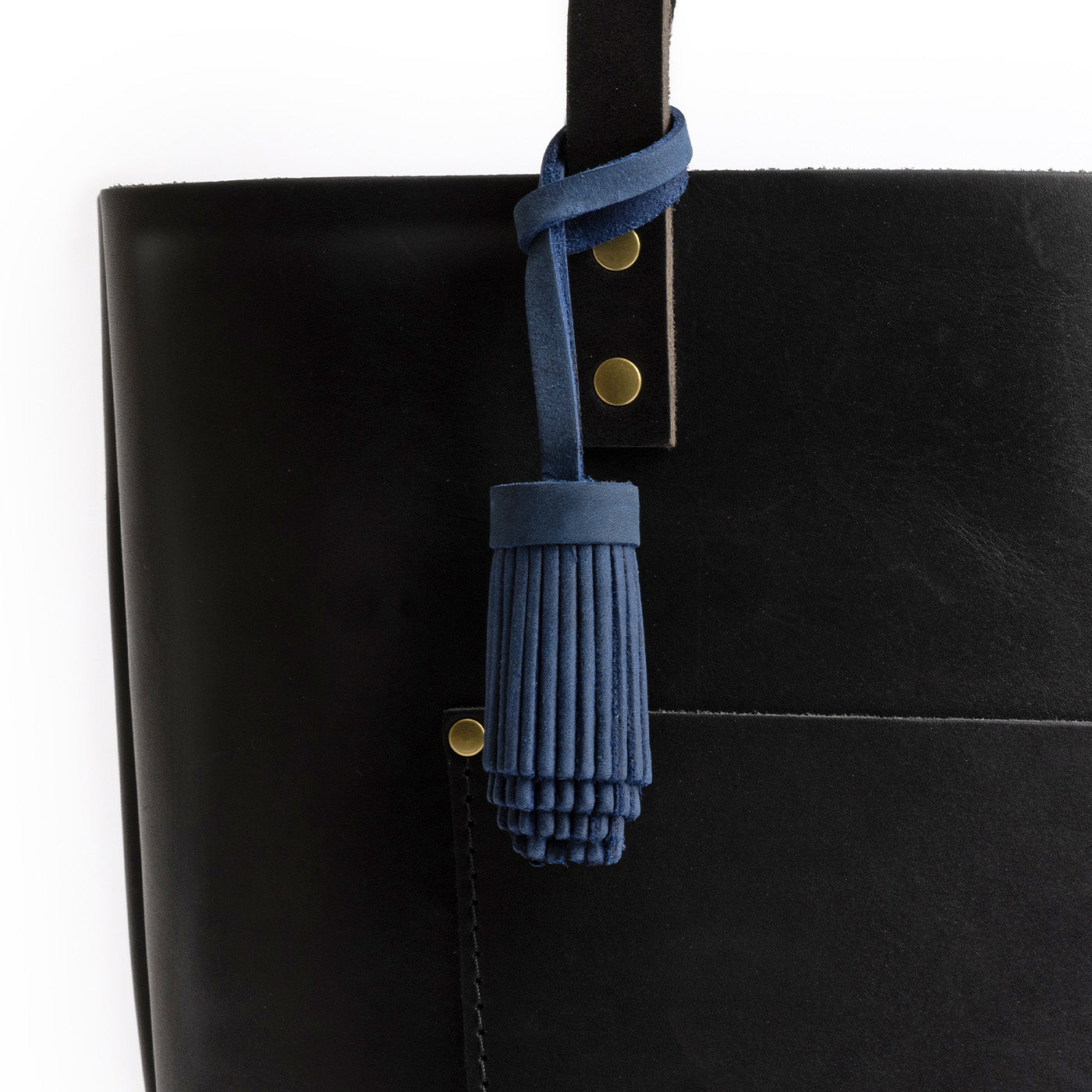 All Color: Deep Water | Pom-pom style with tiered leather fringe
