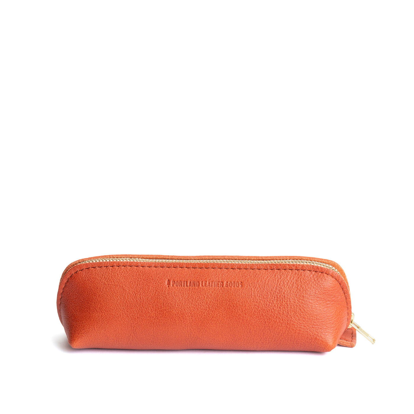 All Color: Koi | Leather pouch with curved seams and top zipper