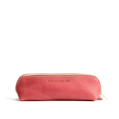 All Color: Sugar | Leather pouch with curved seams and top zipper