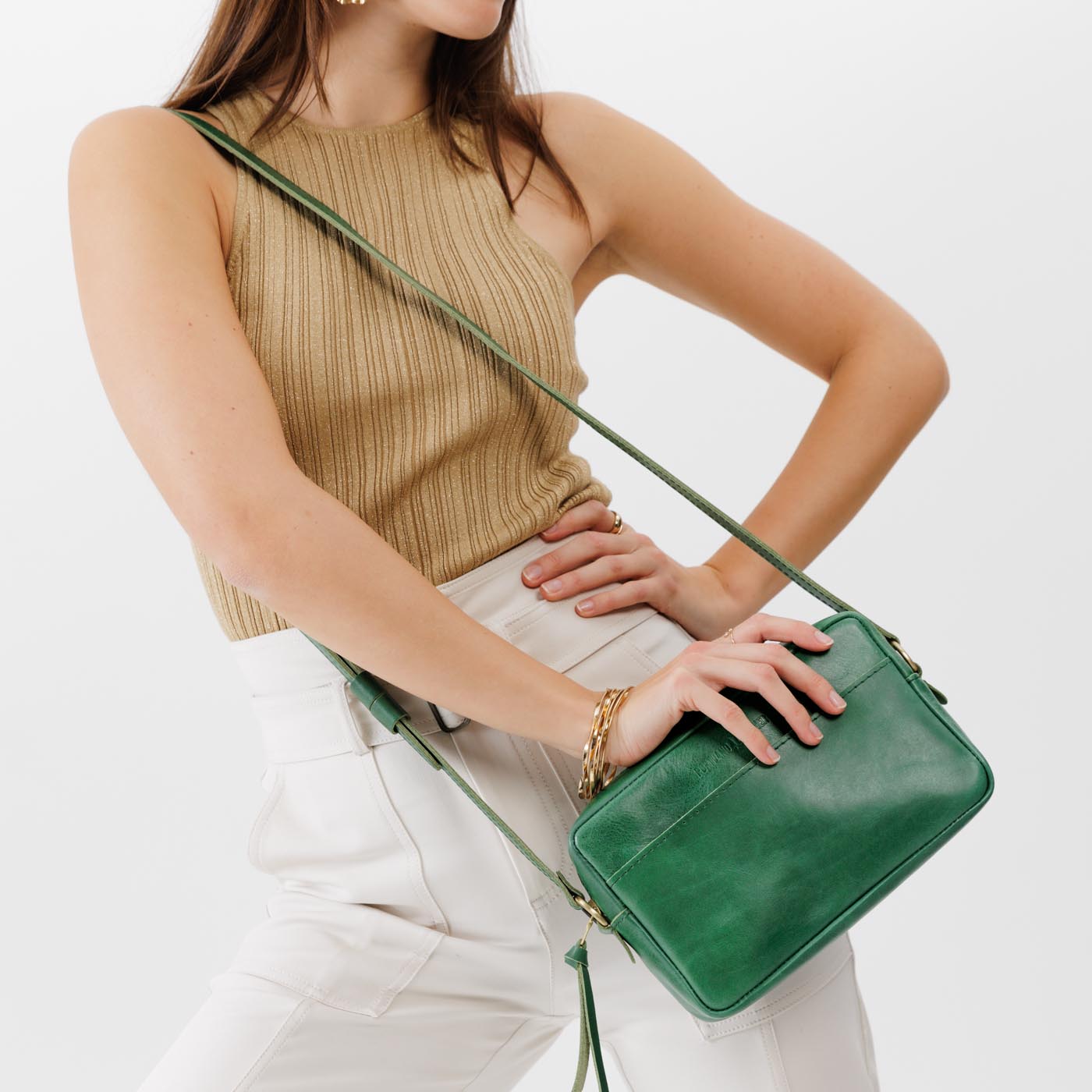 Cowboy Mint*Large | Mid-size rectangular crossbody with adjustable strap