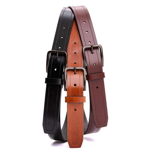 All Variants | Collection of all three belt color variants in Jet Black, Amber, and Pecan
