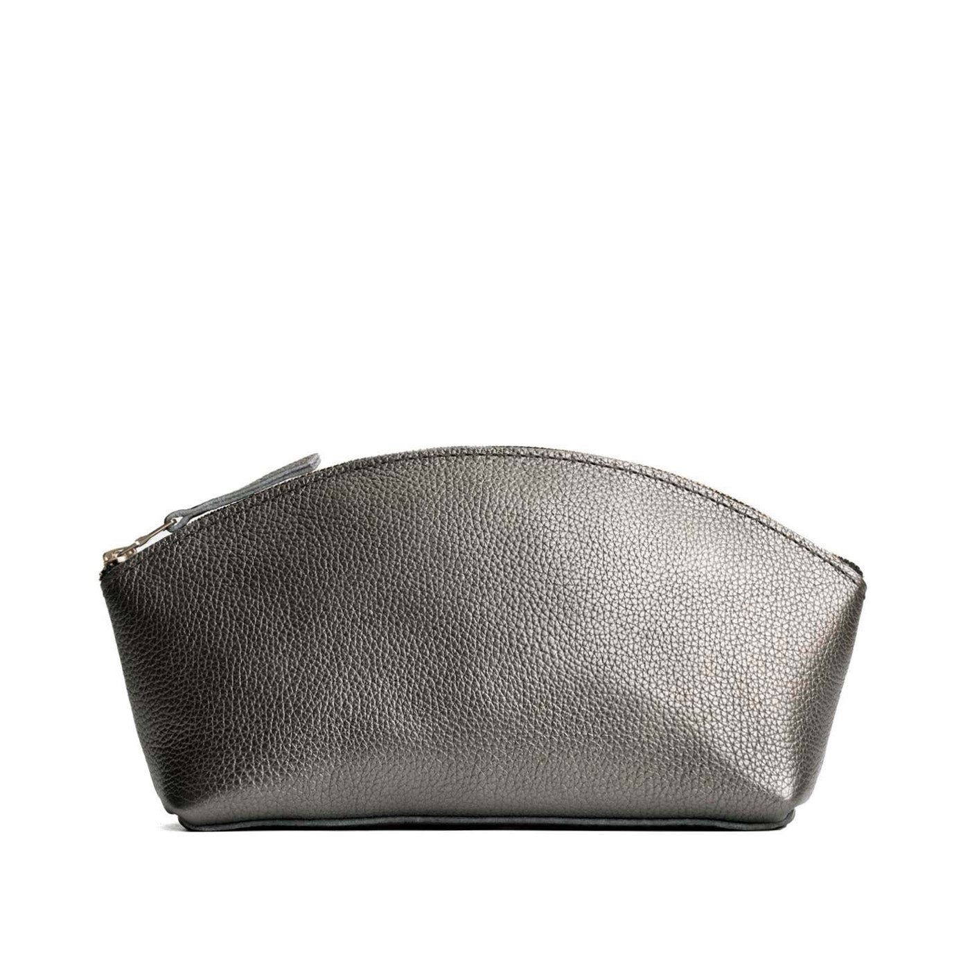 Stardust*Total Eclipse | Spacious leather makeup bag with curved seams and top zipper
