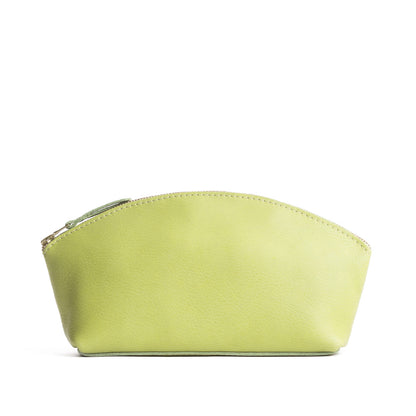 Sugar Snap*Total Eclipse | Spacious leather makeup bag with curved seams and top zipper