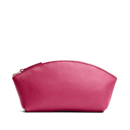 Wild Rose*Total Eclipse | Spacious leather makeup bag with curved seams and top zipper