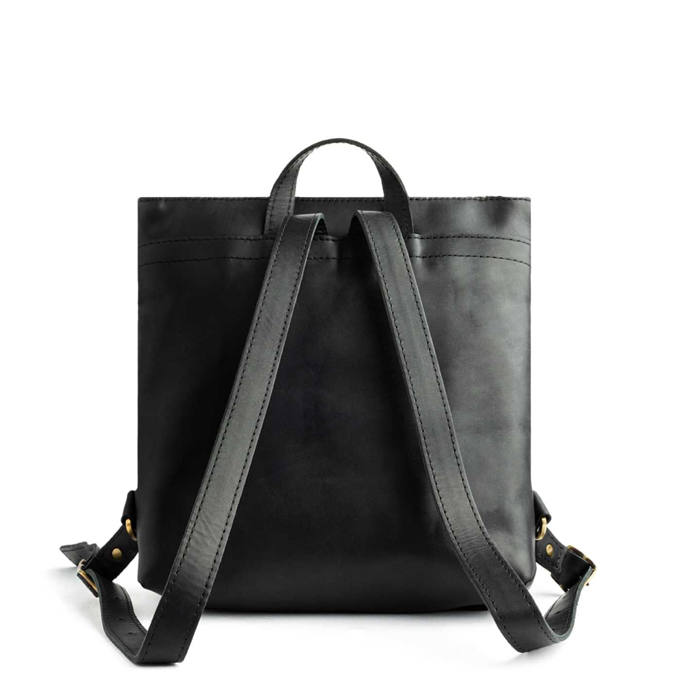 All Color: Black*Large | Square slim leather tote backpack