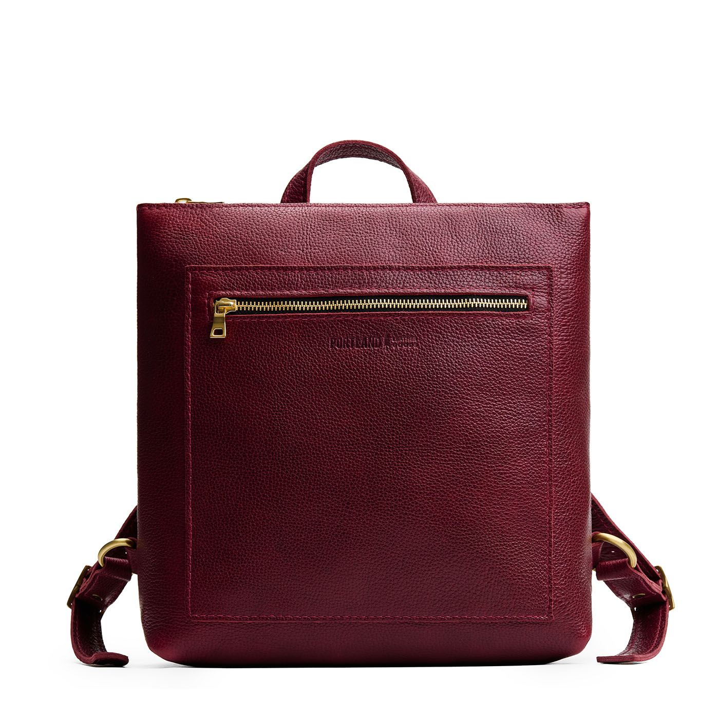 Cabernet*Large | Square slim leather tote backpack