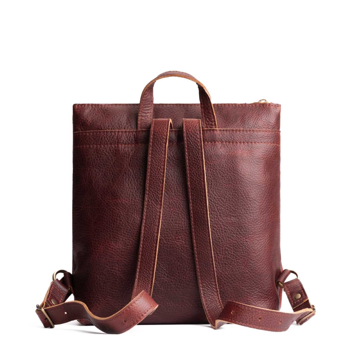 Cinnamon Bear*Classic | Square slim leather tote backpack