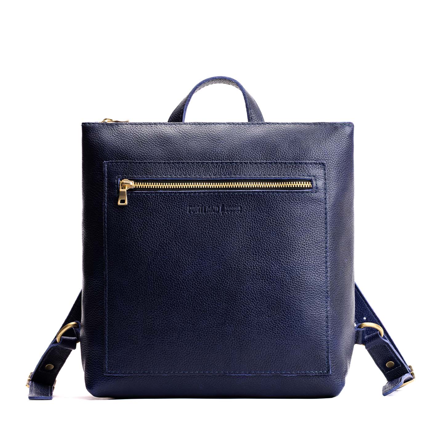 Cobalt*Large | Square slim leather tote backpack