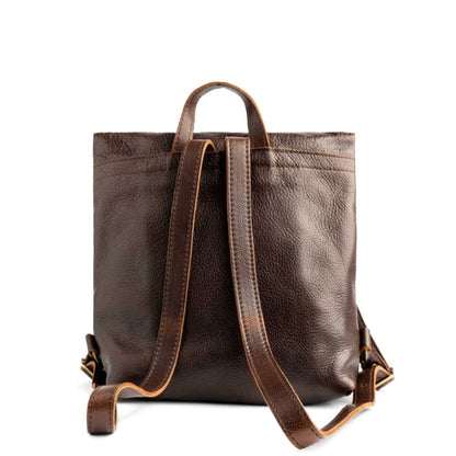 All Color: Coldbrew*Large | Square slim leather tote backpack