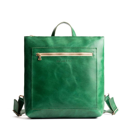 Cowboy Mint*Large | Square slim leather tote backpack