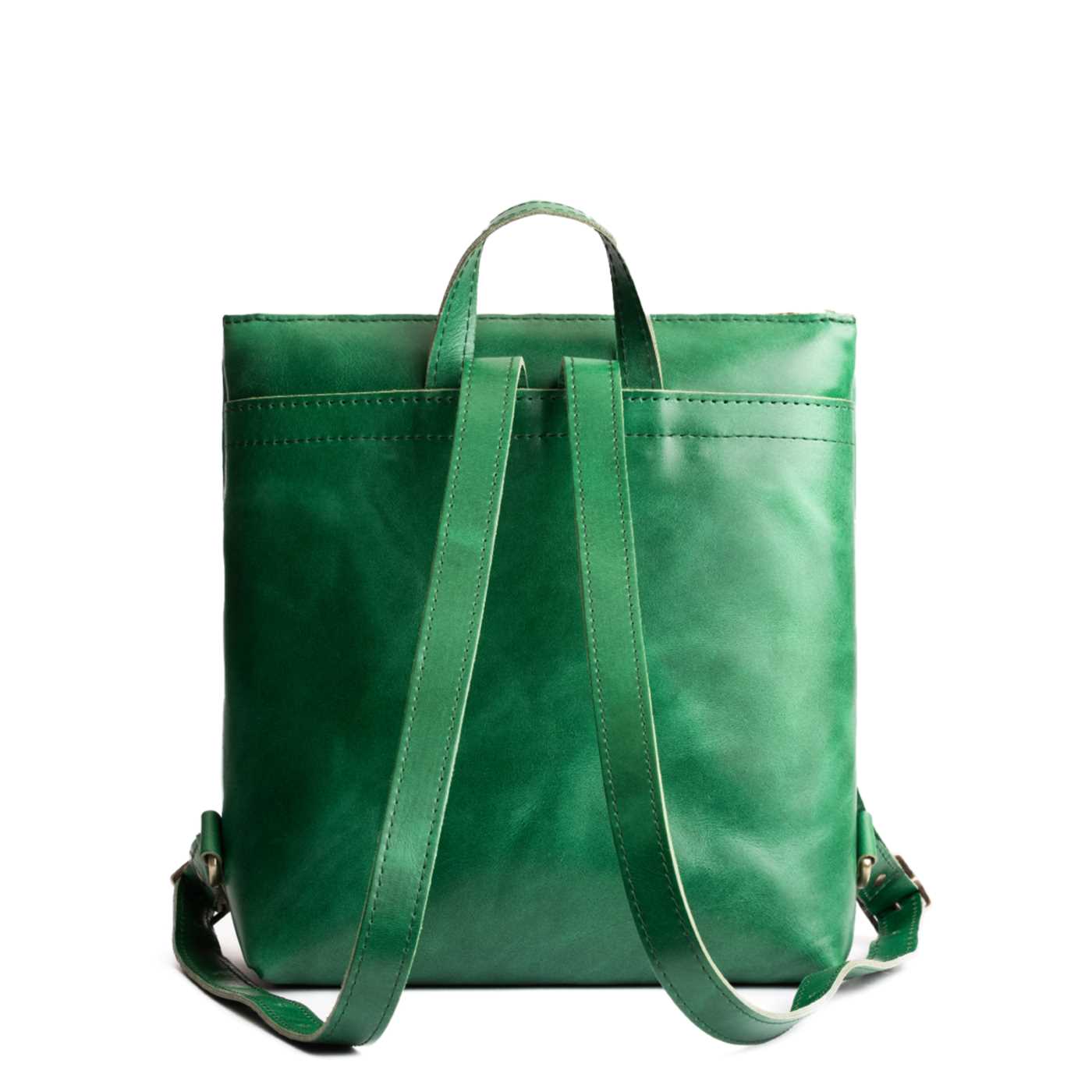 All Color: Cowboy Mint*Large | Square slim leather tote backpack