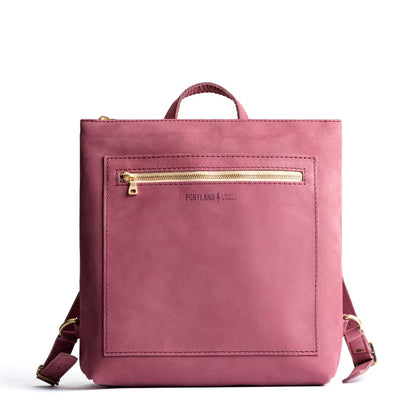 All Color: Foxglove*Large | Square slim leather tote backpack