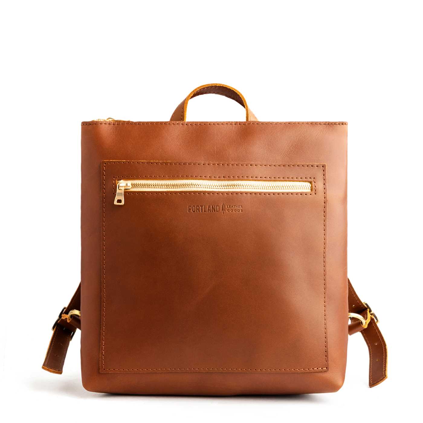Honey*Large | Square slim leather tote backpack