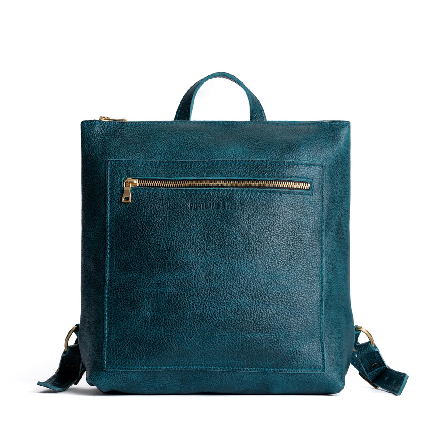 Lagoon*Large | Square slim leather tote backpack