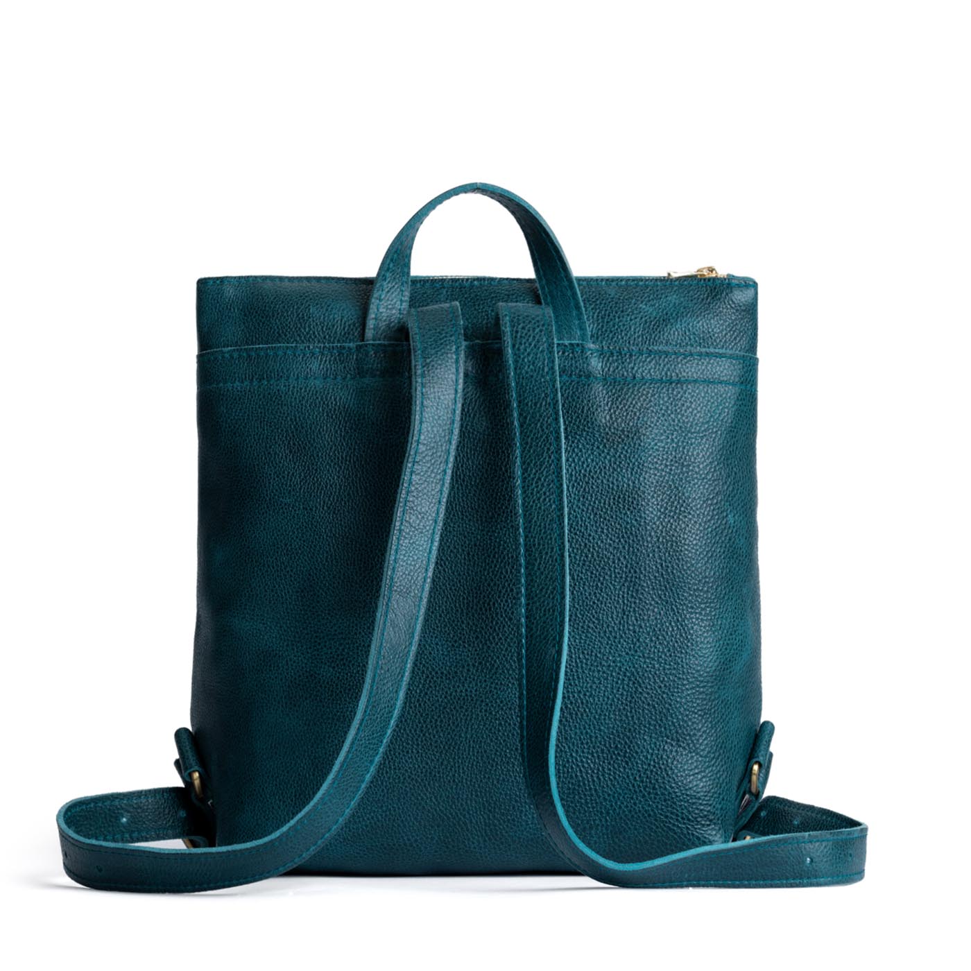 Lagoon*Large | Square slim leather tote backpack