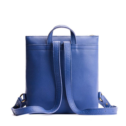 Molino Blue*Large | Square slim leather tote backpack