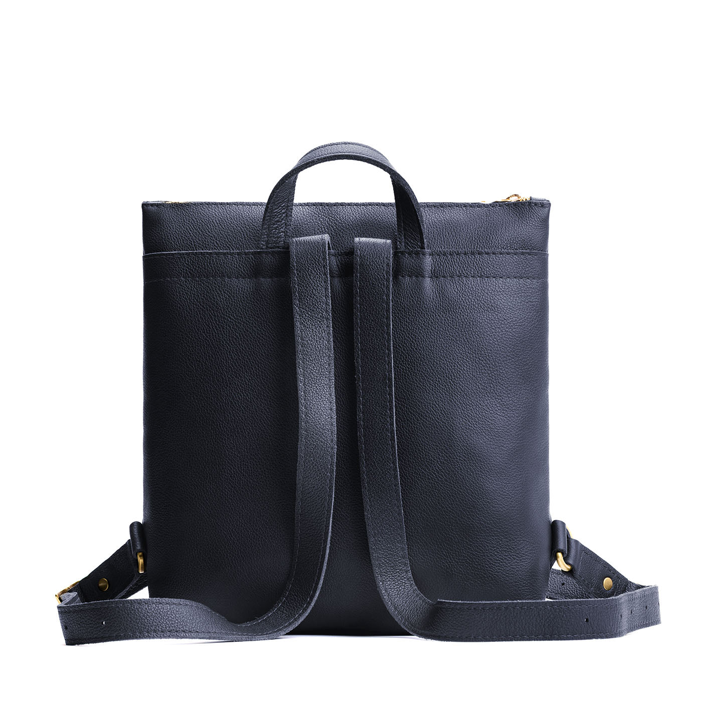 Night Owl*Large | Square slim leather tote backpack