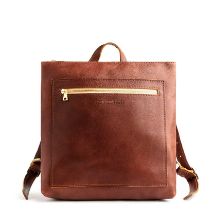 All Color: Nutmeg*Large | Square slim leather tote backpack