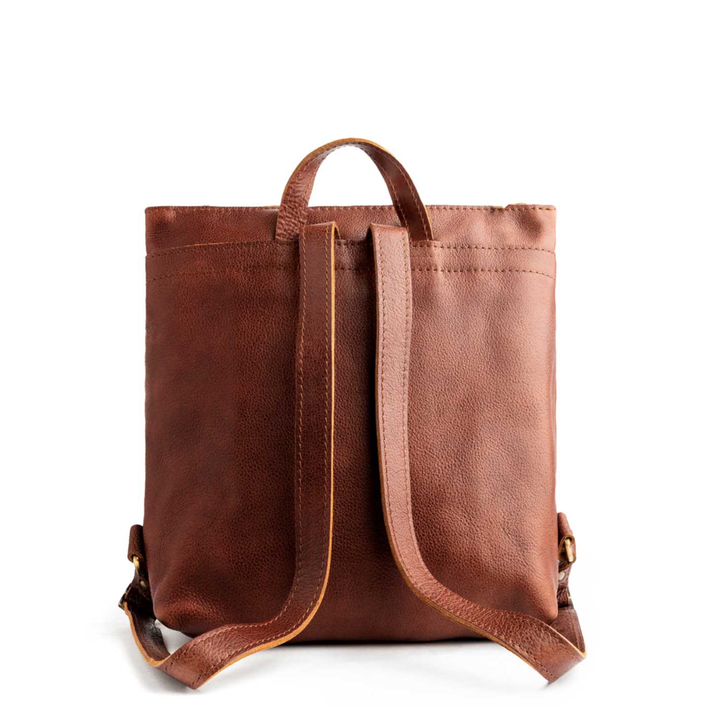 All Color: Nutmeg*Large | Square slim leather tote backpack
