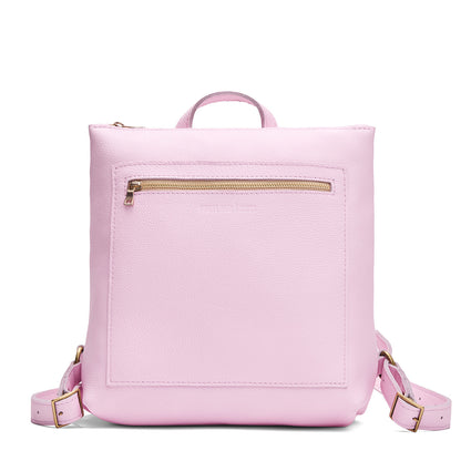 Pinkaboo*Large | Square slim leather tote backpack
