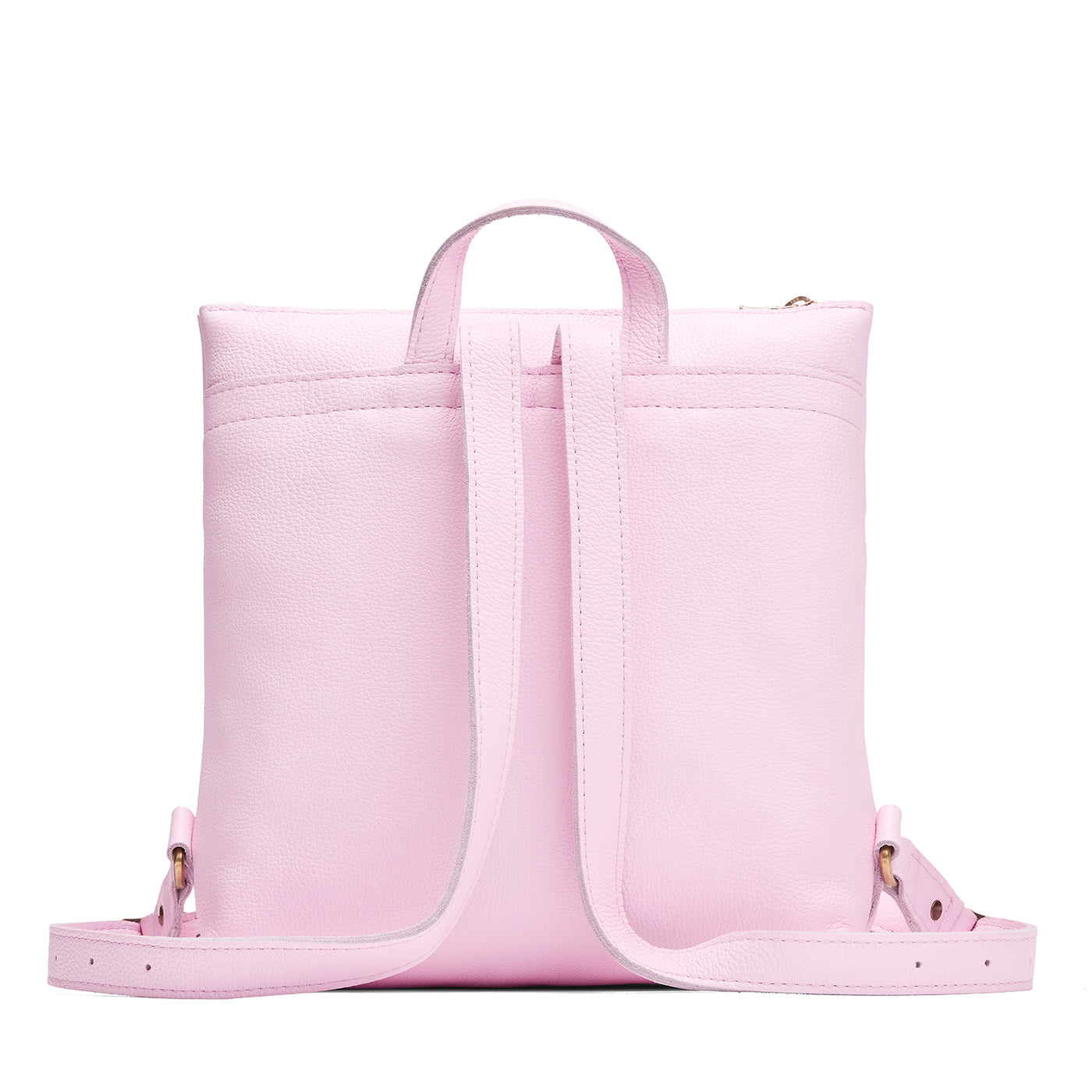 Pinkaboo*Large | Square slim leather tote backpack