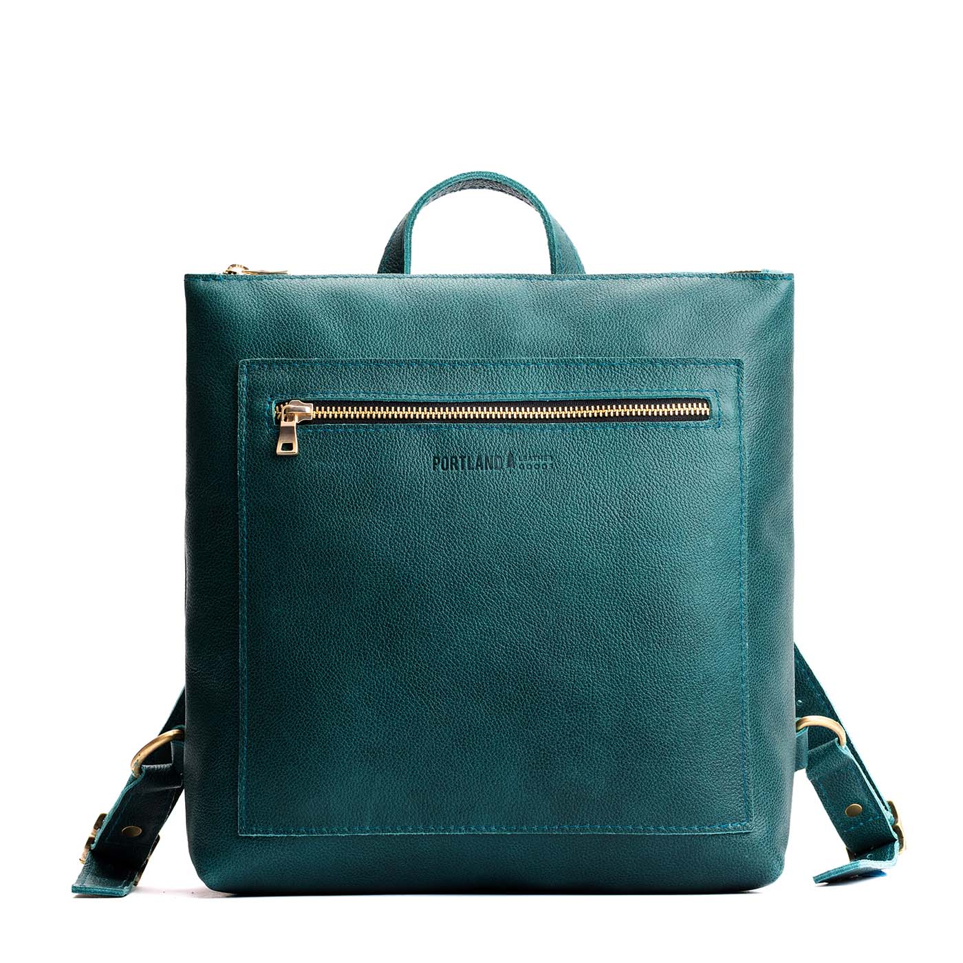 Sea Glass*Large | Square slim leather tote backpack