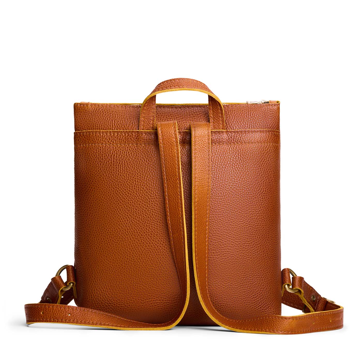 Sienna*Large | Square slim leather tote backpack