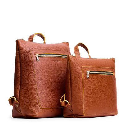 Sienna | Side by side comparison of both sizes of Tote Backpack