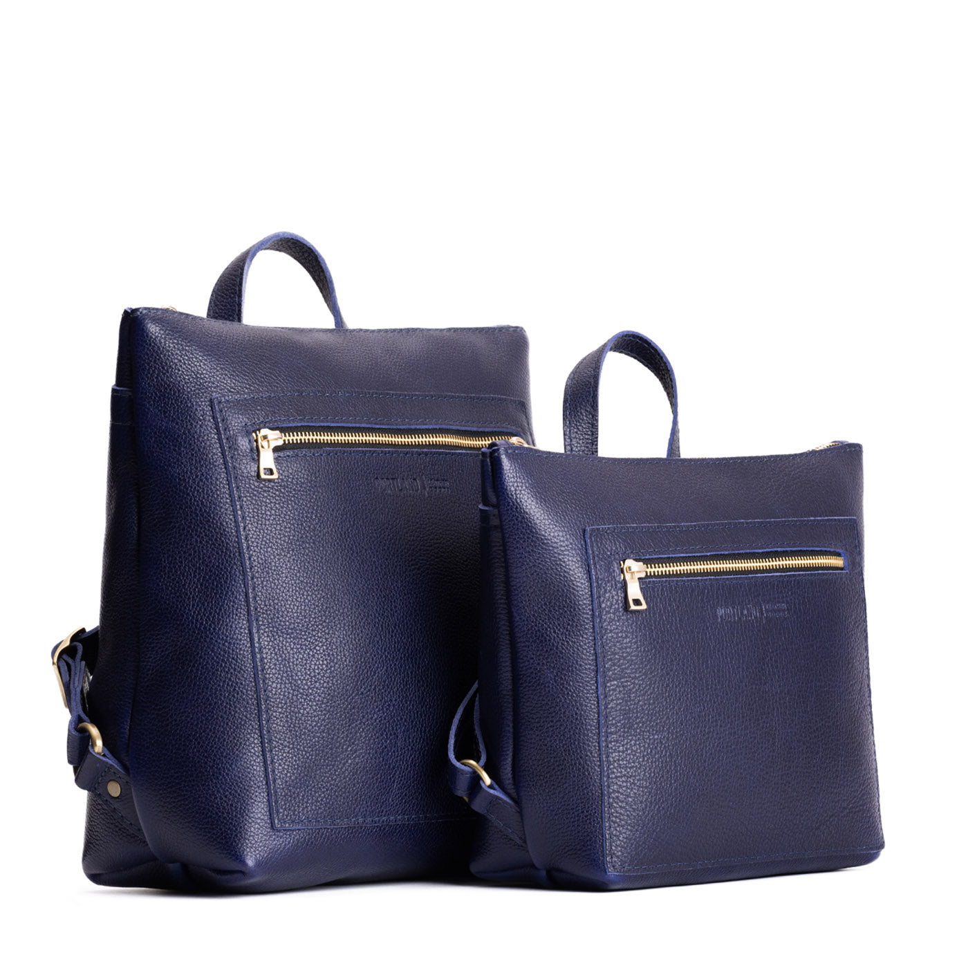 Cobalt | Side by side comparison of both sizes of Tote Backpack