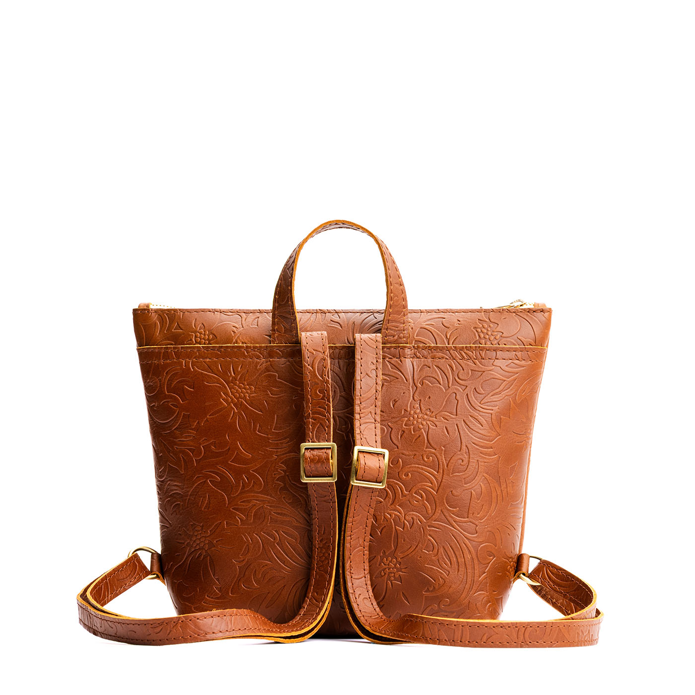 Meadow*Small | Small square slim leather tote backpack