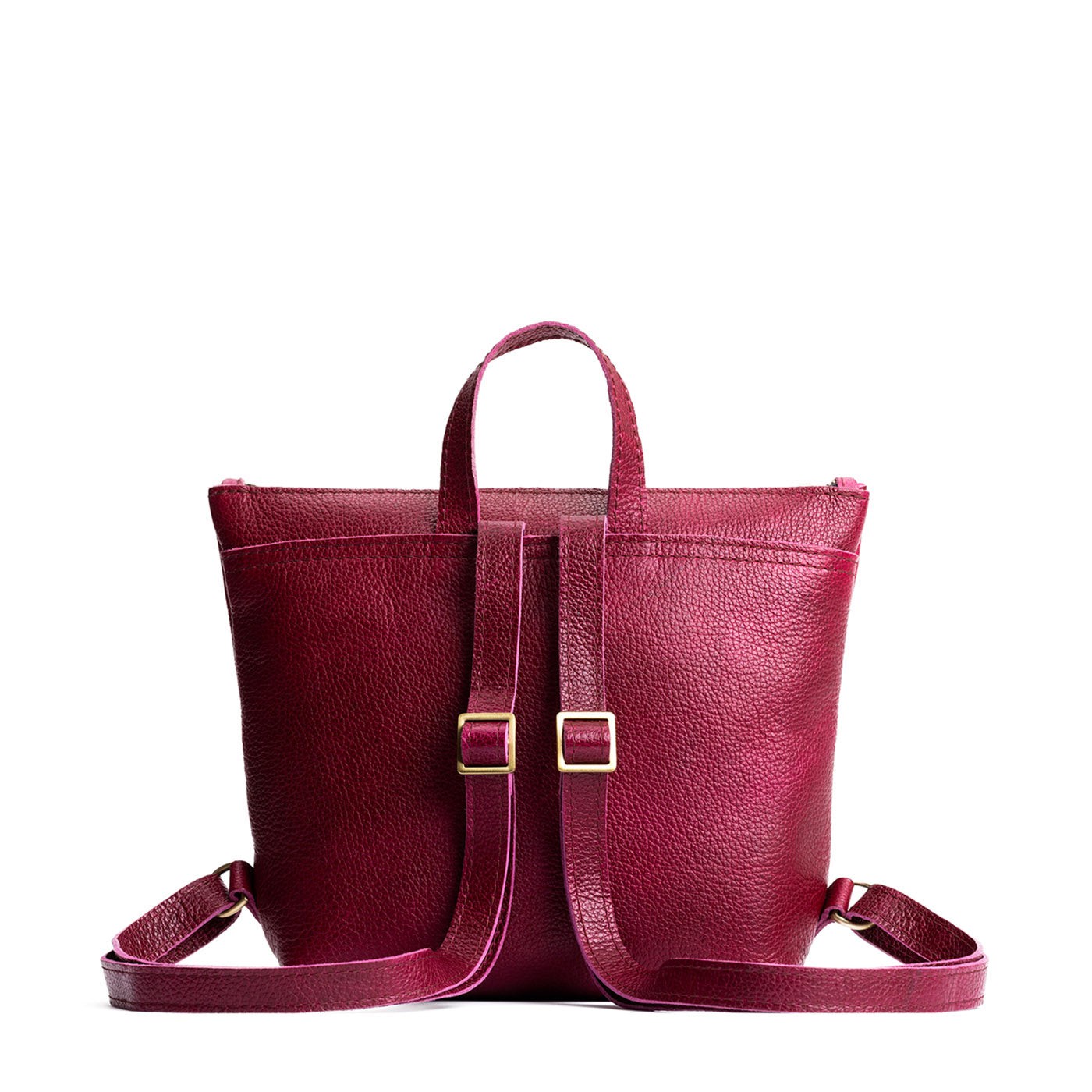 Orchid*Small | Small square slim leather tote backpack
