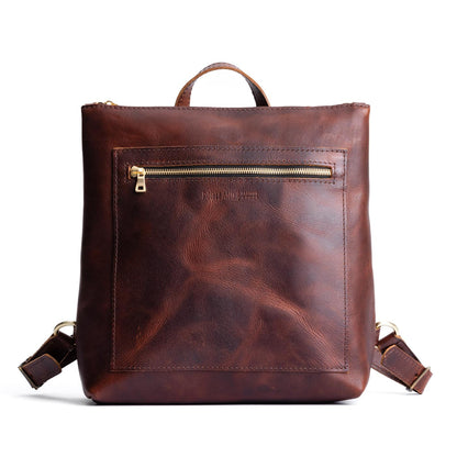 Timber*Large | Square slim leather tote backpack