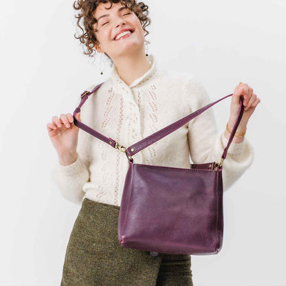 All Color: Plum | leather crossbody strap