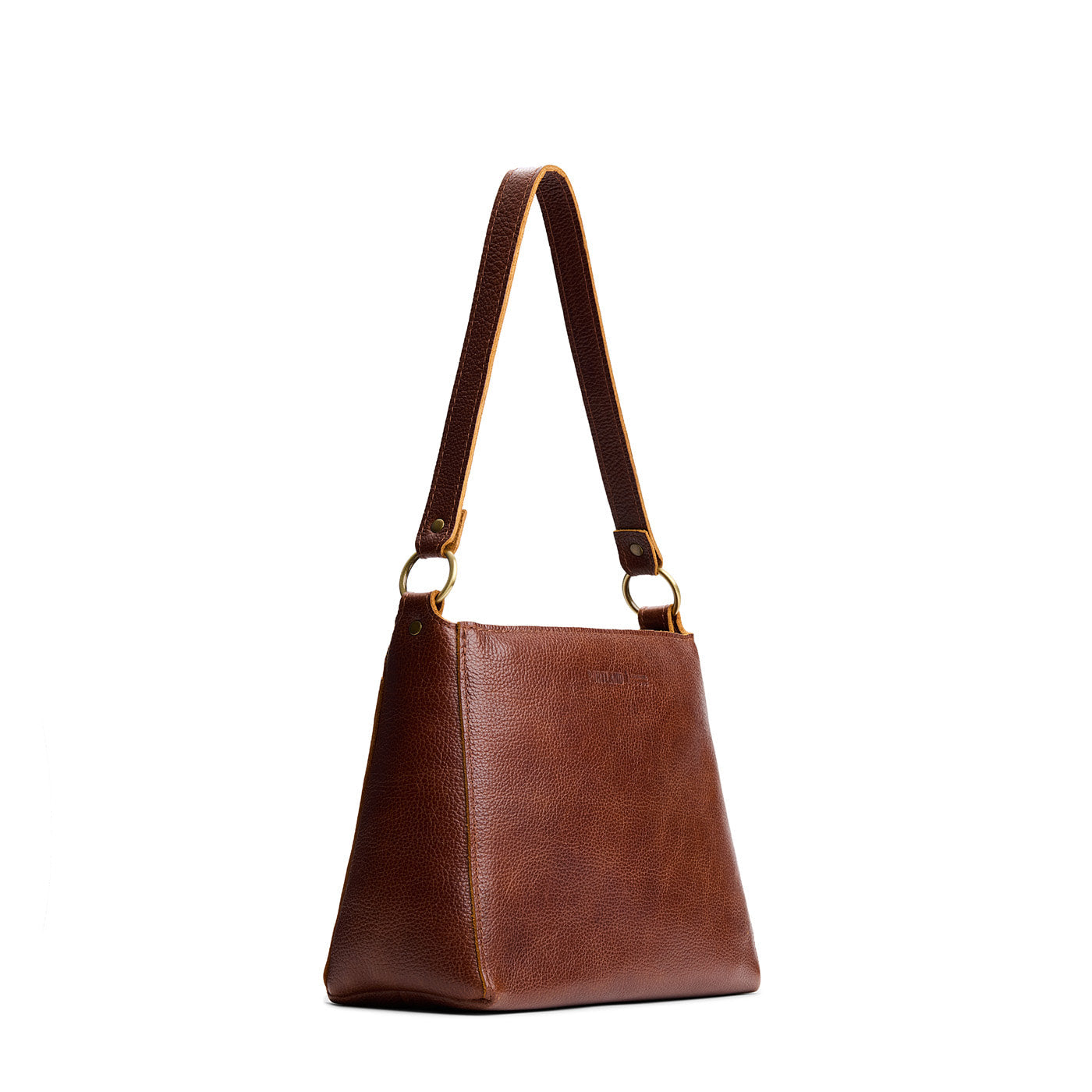 Asheville*Small | Triangular shoulder bag with antiqued brass finished hardware