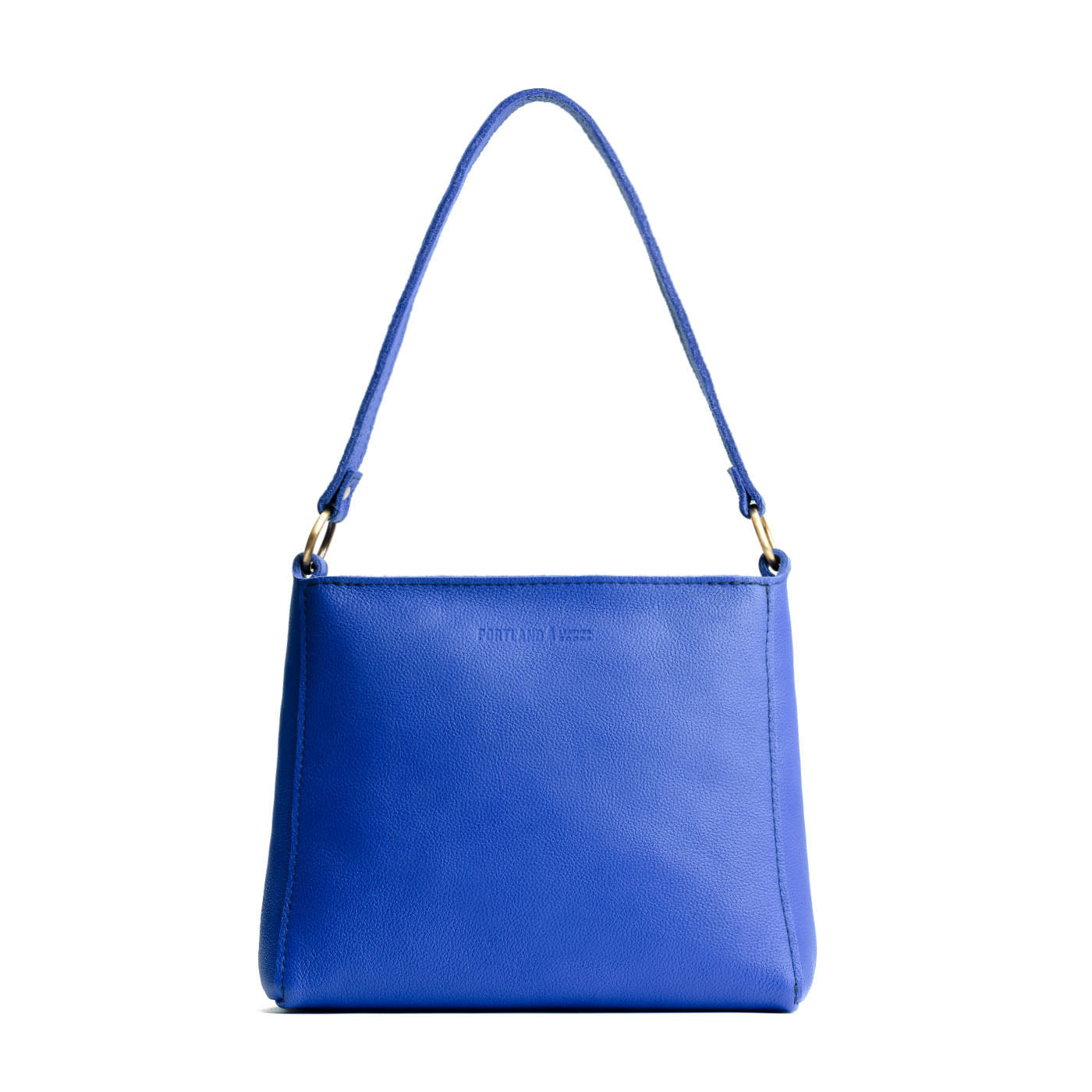 Astro Blue*Small | Triangular shoulder bag with antiqued brass finished hardware