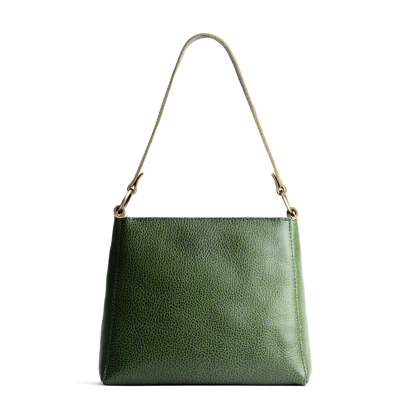Avocado*Small | Triangular shoulder bag with antiqued brass finished hardware