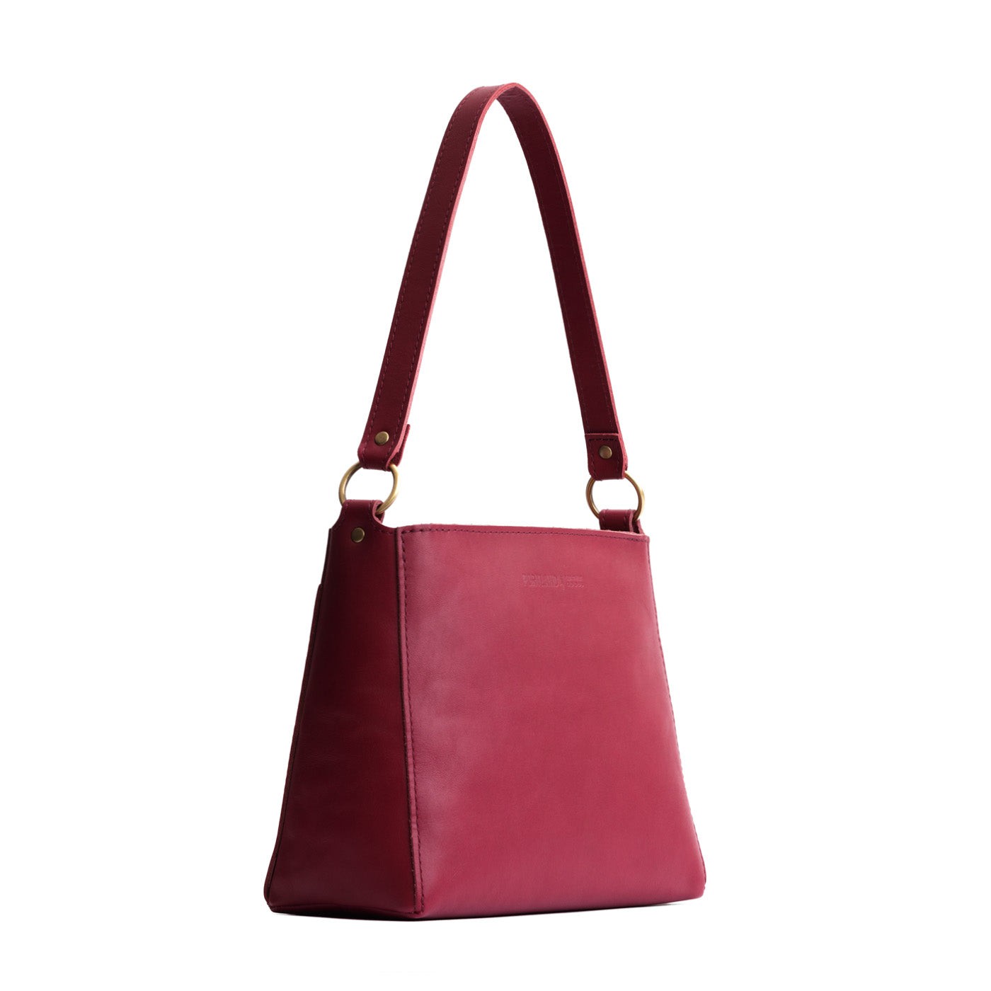 Berry Good*Small | Triangular shoulder bag with antiqued brass finished hardware