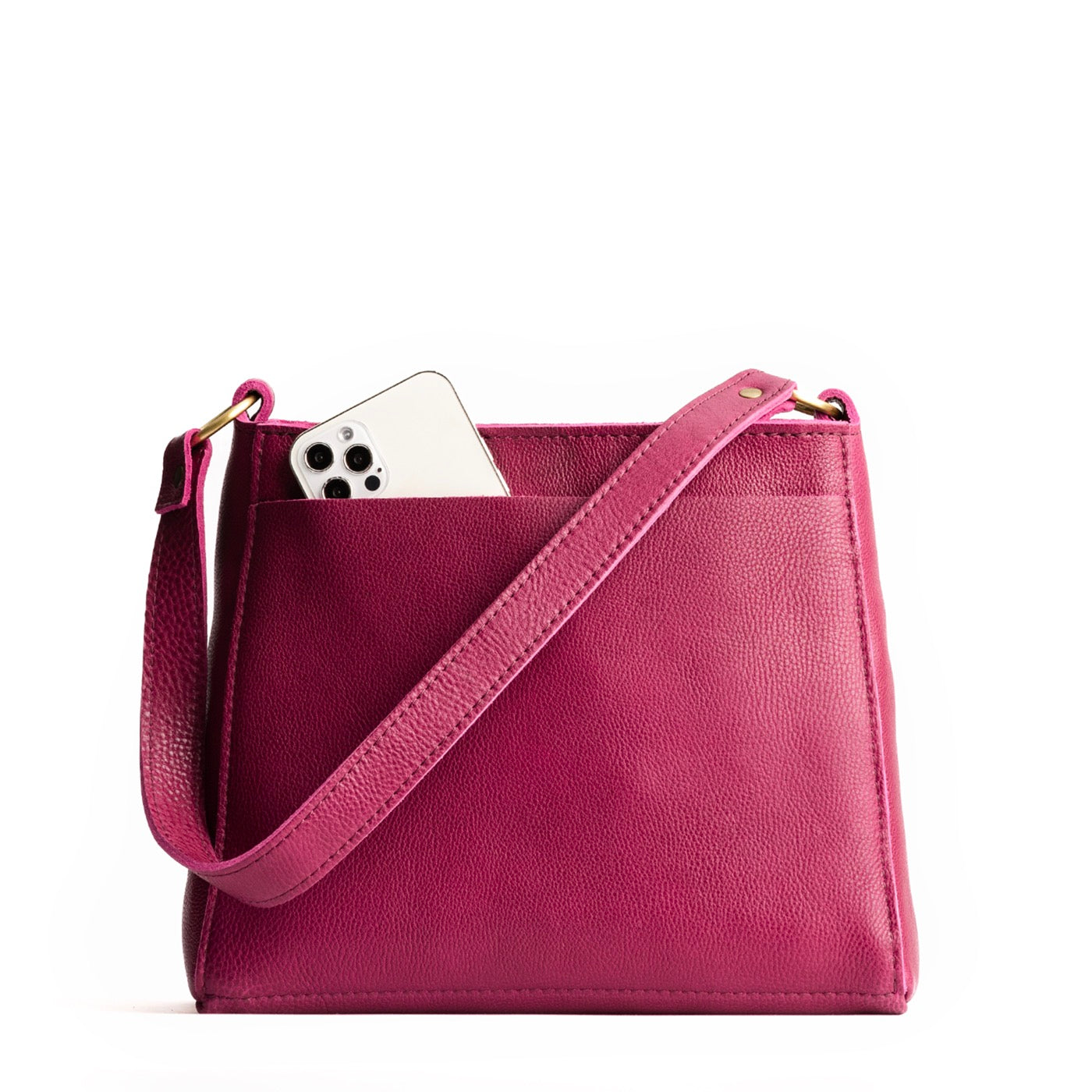 Cosmo*Small | Triangular shoulder bag with antiqued brass finished hardware