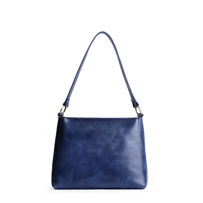 Cowboy Blue*Small | Triangular shoulder bag with antiqued brass finished hardware