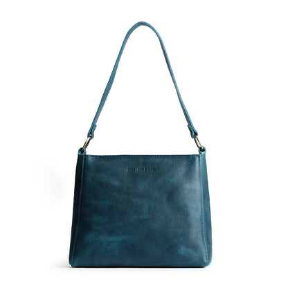 Lagoon*Small | Triangular shoulder bag with antiqued brass finished hardware
