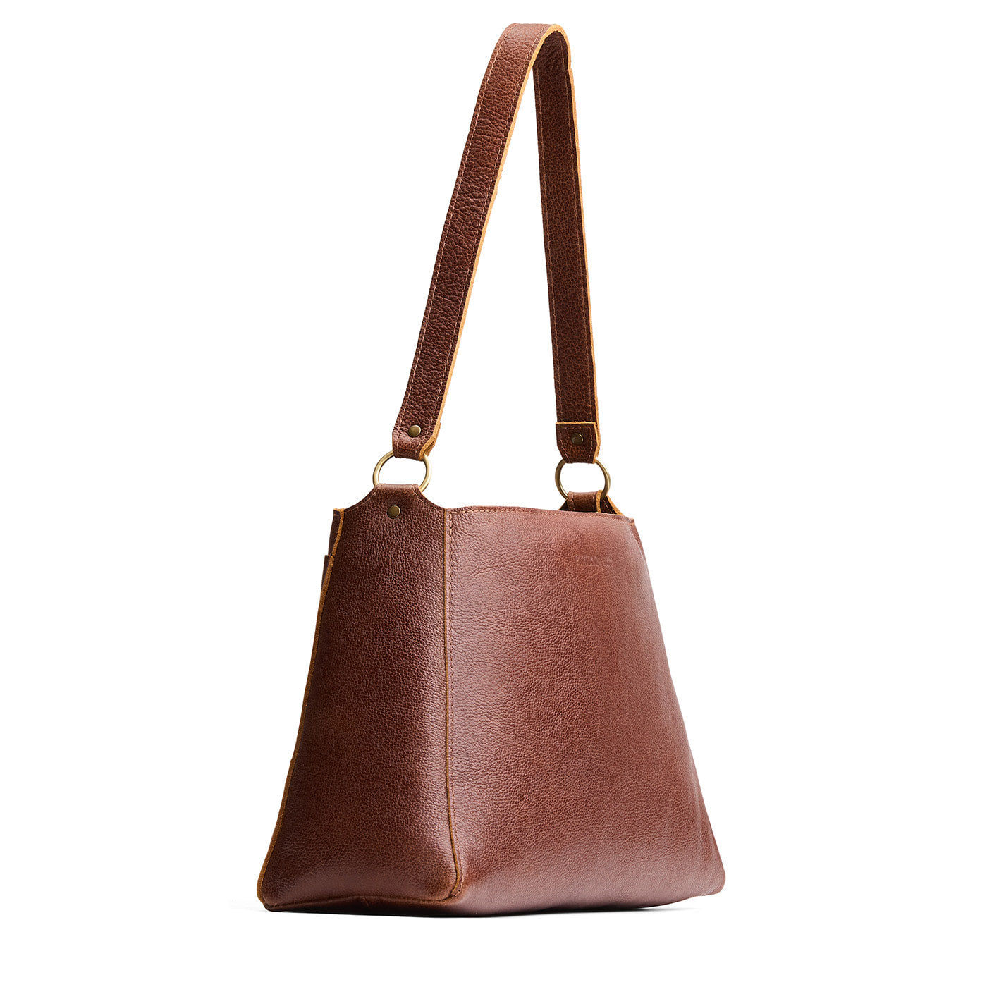 Asheville*Large | Large triangular shoulder bag with antiqued brass finished hardware