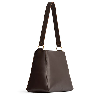 Grizzly*Large | Large triangular shoulder bag with antiqued brass finished hardware