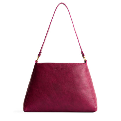 Orchid*Large | Large triangular shoulder bag with antiqued brass finished hardware