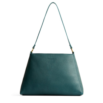Sea Glass*Large | Large triangular shoulder bag with antiqued brass finished hardware