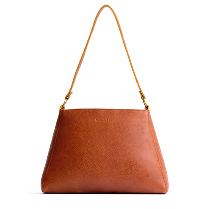 Sienna*Large | Large triangular shoulder bag with antiqued brass finished hardware
