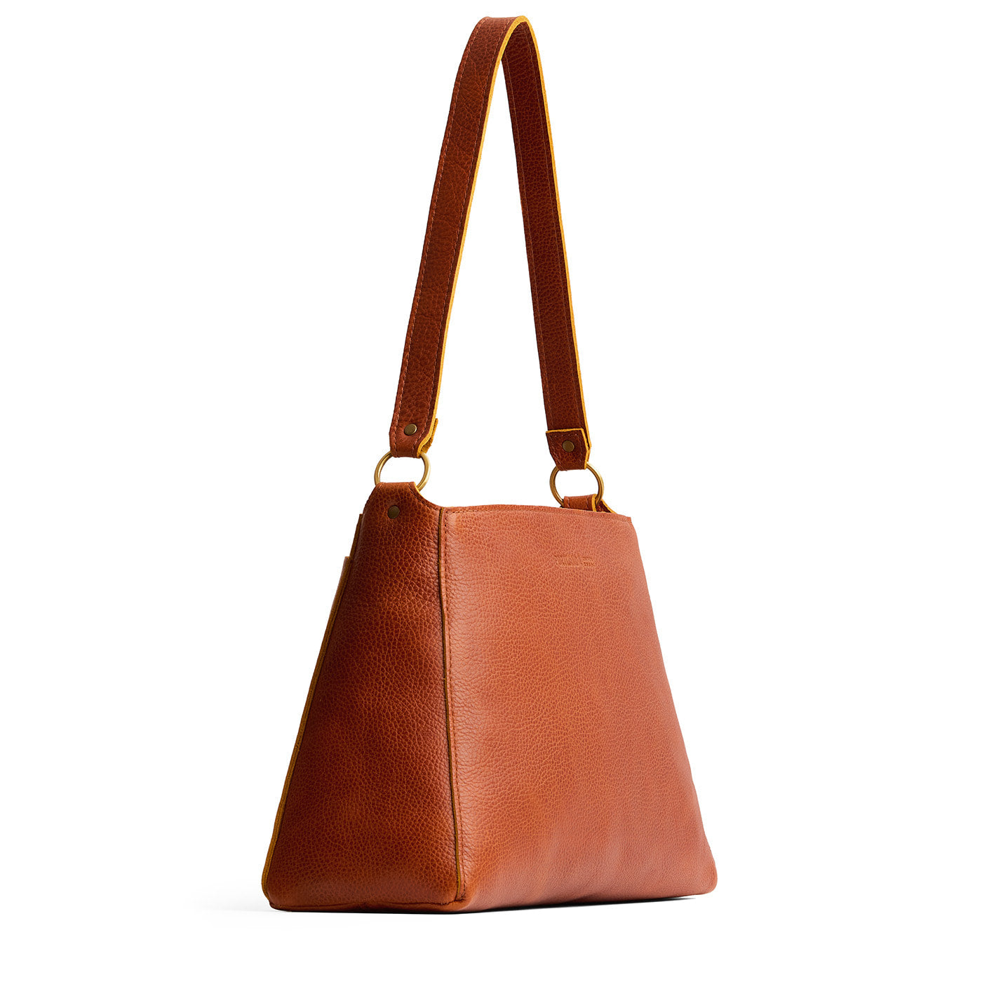 Sienna*Large | Large triangular shoulder bag with antiqued brass finished hardware