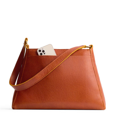 Sienna*Large | Large triangular shoulder bag with antiqued brass finished hardware