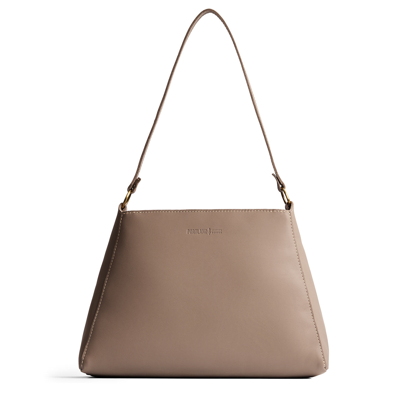 Stone*Large | Large triangular shoulder bag with antiqued brass finished hardware