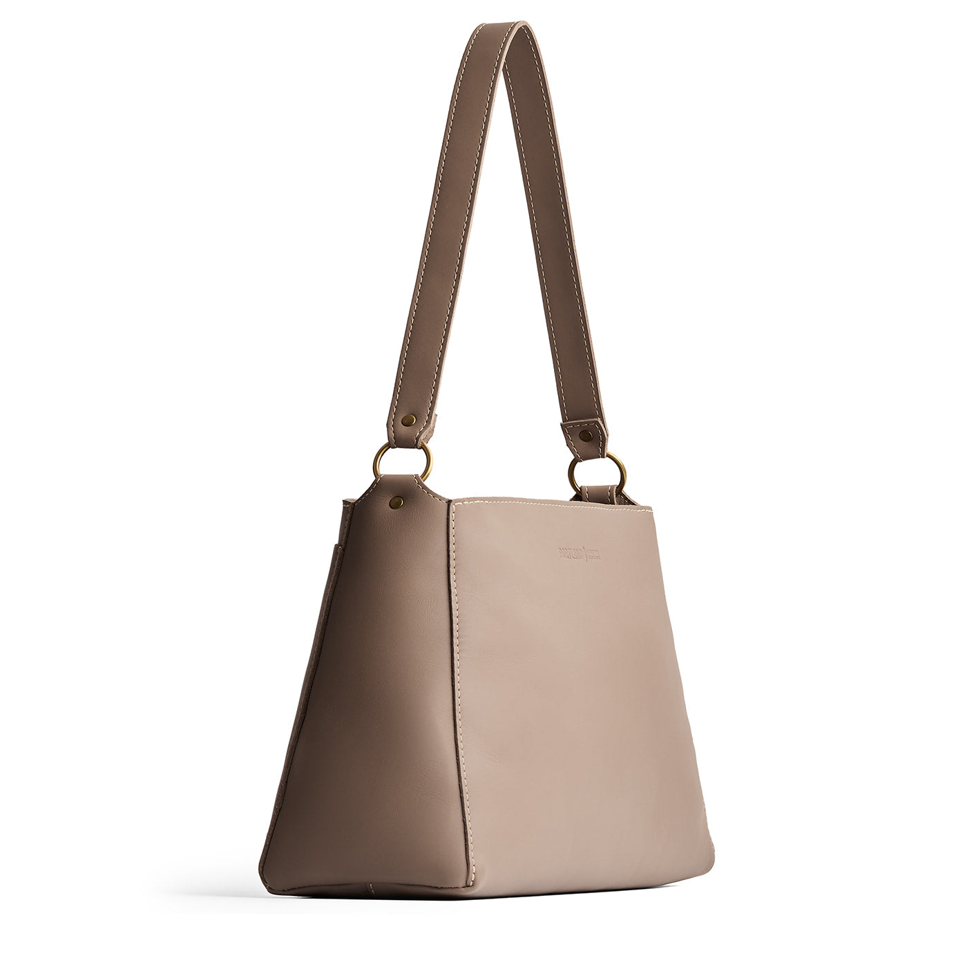Stone*Large | Large triangular shoulder bag with antiqued brass finished hardware